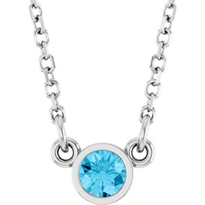 Charm your March-born girl with this beautiful gemstone pendant.