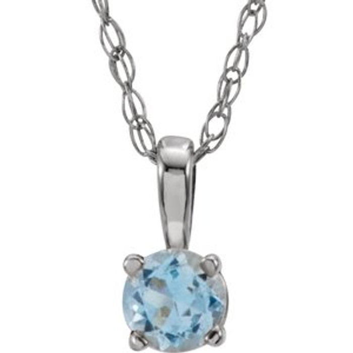 Charm your March-born girl with this beautiful gemstone pendant.