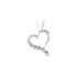 This elegant 14k white gold necklace features a heart adorned with sparkling round cut diamonds. Diamonds are 1ctw and I1 or better in clarity. Polished to a brilliant shine.