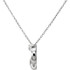 This stylish sterling silver hugs and kisses pendant necklace features sparkling and brilliant round-cut diamond. Polished to a brilliant shine.