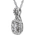 Beautiful 14Kt white gold halo-style necklace featuring white shimmering diamonds with 3/4 carats of diamonds hanging from a 18" inch chain which is included. 