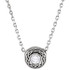 A beautiful diamond is set in this elegant pendant style that glides smoothly along a lustrous diamond cut cable chain.