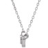 A beautiful diamond is set in this elegant pendant style that glides smoothly along a lustrous diamond cut cable chain.