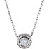 The necklace features a round rope sliding pendant with a 1/10ctw diamond in the center. Diamonds are 1/10ctw, G-H in color and I1 or better in clarity.