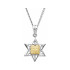 Star of David Pendant in sterling silver/14K yellow gold has an elegant yet substantial design and measures 19.92x14.9mm. Polished to a brilliant shine.