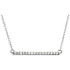 Raise the fashion bar with this elegant and eye-catching necklace. Expertly crafted In 14K white gold, this straight bar-shaped design features shimmering sparkling diamonds. A simple-yet-sophisticated look she's certain to adore, this necklace captivates with 1/6 ct. t.w. of diamonds and a polished shine. The look suspends centered along an 18.00-inch chain that secures with a lobster clasp.