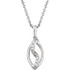 Simple, classic and charming this .08 ct. tw. diamond 18" infinity necklace in sterling silver is something to behold. This delightful necklace will thrill and delight as the eye is drawn to it's exceptional luster. Crafted in rich sterling silver, this item flaunts an eye-catching finish that sparkles brightly. 