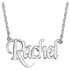 Elegant and feminine, treat her to this eye-catching, on-trend monogram nameplate necklace. Created in precious 14K white gold, this stylish rope chain necklace is centered with a 14.00x34.00mm monogram charm. A look she'll turn to time after time, this necklace is polished to a brilliant shine and secures with a spring-ring clasp.