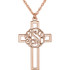 Make your faith personal with this stylish monogram fashion pendant. Created in warm 14K rose gold/sterling silver, this 29x19mm cross pendant can be customized with the three initials of your choice. Enter the initials in the order you would like them, left to right (the center initial will be larger as shown.) Polished to a bright shine, the pendant suspends along an 16.0 or 18.0-inch rope chain that secures with a spring-ring clasp.