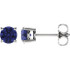 Vivid in color, these petite tanzanite stud earrings feature hand-selected light purplish-blue tanzanites, set off perfectly by 18k white gold four-prong settings