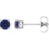 Vivid in color, these petite tanzanite stud earrings feature hand-selected light purplish-blue tanzanites, set off perfectly by 14k white gold four-prong settings