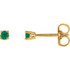 Straightforward in design and unmatched with color, these round-shaped emerald stud earrings are ideal for everyday wear. Brilliant green hues shine through as the 2.5mm gemstones are cradled in four-prong settings. Each eye-catching earring rests on a 14K yellow gold post secured with a friction closure. Emerald is May's precious and romantic birthstone.