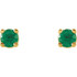 Straightforward in design and unmatched with color, these round-shaped emerald stud earrings are ideal for everyday wear. Brilliant green hues shine through as the 2.5mm gemstones are cradled in four-prong settings. Each eye-catching earring rests on a 14K yellow gold post secured with a friction closure. Emerald is May's precious and romantic birthstone.