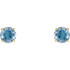 Straightforward in design and unmatched in color, these round-cut, aquamarine stud earrings are ideal for everyday wear. The lush ocean-blue color shines brightly as the 5.0mm gemstones are cradled in four-prong settings. The earrings rest on 14K yellow gold posts, securing with friction backs. These earrings are a thoughtful gift for the March birthday girl.