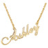 Surprise the special woman in your life with a customized necklace that is uniquely hers. Fashioned in 14k yellow gold/sterling silver, this perfectly personalized design features her name, up to eight characters in length. Name can only be a single word, with the first letter capitalized. 14k yellow gold/sterling silver nameplate pendant approximately 8x33.5 millimeters.