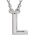 This a 16" block initial necklace in sterling silver offers a great look and flawless design. This delightful necklace will thrill and delight as the eye is drawn to it's exceptional luster.