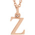 Casual and chic, a lower case initial necklace says a lot about your style. These 16-inch necklaces are available in 14kt white, yellow and rose gold.