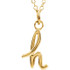 Express your individuality with this beautiful, lower case script initial necklace rendered in polished 14k gold. The petite pendant is approximately 8.40mm in width. The 1.3mm open cable chain closes with a lobster clasp and is 18 inches in length.
