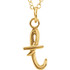 Express your individuality with this beautiful, lower case script initial necklace rendered in polished 14k gold. The petite pendant is approximately 15.20mm in width. The 1.3mm open cable chain closes with a lobster clasp and is 18 inches in length.