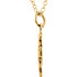 Express your individuality with this beautiful, lower case script initial necklace rendered in polished 14k gold. The petite pendant is approximately 7.70mm in width. The 1.3mm open cable chain closes with a lobster clasp and is 18 inches in length.