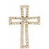 A simple cross makes the perfect gift for a wedding or confirmation. Pendant is crafted in 14k yellow gold while round-cut diamonds (.52 ct. t.w.) cover the surface. Polished to a brilliant shine.