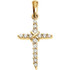 The perfect combination of sparkle and symbolism. This beautiful style cross pendant shines with the addition of round full cut diamonds (.23 ct. t.w.) in 14k gold. Polished to a brilliant shine.