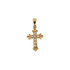 Absolutely adorable, this diamond cross pendant is sure to be noticed. A dainty cross motif provides grace and movement to this elegant, pendant. A traditional cross is rendered in dazzling 14k gold with diamonds giving a gorgeous look. Polished to a brilliant shine.
