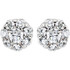 Exceptional brilliance of enormous proportions. Slightly domed to catch light from every direction, these diamond cluster earrings make a stunning impression at first and second glance.