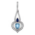 Our stunning pendant for her has a unique look. This gemstone pendant is crafted in lovely 14k white gold. Diamonds are 3/8 ct. tw., G+ in color and SI1 or better in clarity.