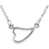 Heart Shaped Necklace in 14k white gold that Comes with an Adjustable Chain 16-18". Polished to a brilliant shine.