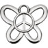 Butterfly Peace Sign Charm In Sterling Silver. Symbolic of change, butterflies are often associated with the renewal brought forth by the arrival of spring.