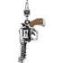 Shoot a little western style into your charm bracelet with our sterling silver pistol charm. This sleek piece is done in the style of a classic revolver, with detailed silver depicting parts including barrel, chamber, and safety, while a brown enamel handle makes for a cool, contrasting look. Get our silver revolver bead charm and know you are getting some bang for your buck.