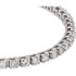 Beautifully crafted, this diamond tennis bracelet features forty-six round, brilliant cut diamonds that are set in a four-prong straight line design. 