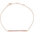 A modern design is captured in this 14Kt rose gold bracelet with a stylish bar design set with pink sapphires.