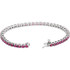 A timeless classic-look is found in this 14Kt white gold bracelet featuring an array of 3mm rubies.