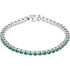 A dazzling complement to any style, this classic gemstone 7" bracelet showcases 46 vibrant round shaped emeralds in 14k white gold. Polished to a brilliant shine.