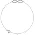 Wonderful modern style is found in this 14Kt white gold diamond infinity bracelet.