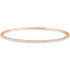 Elegant 14Kt rose gold diamond bangle bracelet featuring a sparkling display of white round diamonds. Total weight of the diamonds is 3.00cts. Total weight of the gold is 9.05 grams.