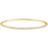 Elegant 14Kt yellow gold diamond bangle bracelet featuring a sparkling display of white round diamonds. Total weight of the diamonds is 3.00cts. Total weight of the gold is 9.05 grams.