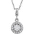 If you want to make a real entrance, don this dramatic diamond pendant necklace. All eyes will be on you and your jeweled d'colletage. You will be instantly transfixed into the one they all want to know even if they are not the actual guest of honor. Set in 14K white gold, this pendant weighs 1/4 ct. tw. and has a bright polish to shine.