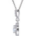 14 karat white gold diamond necklace featuring shimmering white diamonds which articulate beautifully. The total carat weight of white diamonds is 3/4 carat.