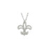 Beautiful 14Kt white gold Fleur-de-lis necklace featuring white shimmering diamonds with 1/4 carats of diamonds hanging from a 16" inch chain which is included. Polished to a brilliant shine.