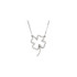 Wonderful 14Kt white gold diamond four-leaf clover design pendant with a total diamond carat weight of 1/3cts. hanging from a necklace 16" inches in length. Total weight of the gold is 2.61 grams.