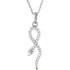 Beautiful 14Kt white gold petite snake necklace featuring white shimmering diamonds with 1/6 carats of diamonds hanging from a 16" inch chain which is included.