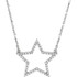 Light up your neckline with this brilliant Star studded necklace! The 3/4 inch pendant made of 14k white gold is adorned with 50 full cut round diamonds and attached to a 16-inch diamond cut cable chain that adds extra sparkle. Total diamond weight is 1/4 carat.