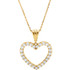 The 1 ct. tw. diamond 18" heart necklace in 14kt yellow gold showcases an enchanting design with a dash of flash. This necklace is sure to impress. Intricate design and amazing detail complemented by the 14kt yellow gold. This magnificent piece sparkles with shimmering diamond. 1.00 ct. This necklace undeniably a fashion-forward look and masterfully crafted with a bright polished shine.