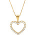 The 1/4 ct. tw. diamond 18" heart necklace in 14kt yellow gold showcases an enchanting design with a dash of flash. This necklace is sure to impress. Intricate design and amazing detail complemented by the 14kt yellow gold. This magnificent piece sparkles with shimmering diamond. 1/4 ct. This necklace undeniably a fashion-forward look and masterfully crafted with a bright polished shine.