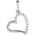This sterling silver 18" solid rope necklace features a romantic heart adorned with round diamonds. Diamonds are .07ctw, G-H in color, and I1 or better in clarity.