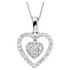 Beautiful 14Kt white gold heart necklace featuring white shimmering diamonds with 1/4 carats of diamonds.