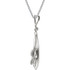 Beautiful 14Kt white gold leaf design necklace features white shimmering diamonds with .05 carats of diamonds hanging from a 18" inch chain which is included.